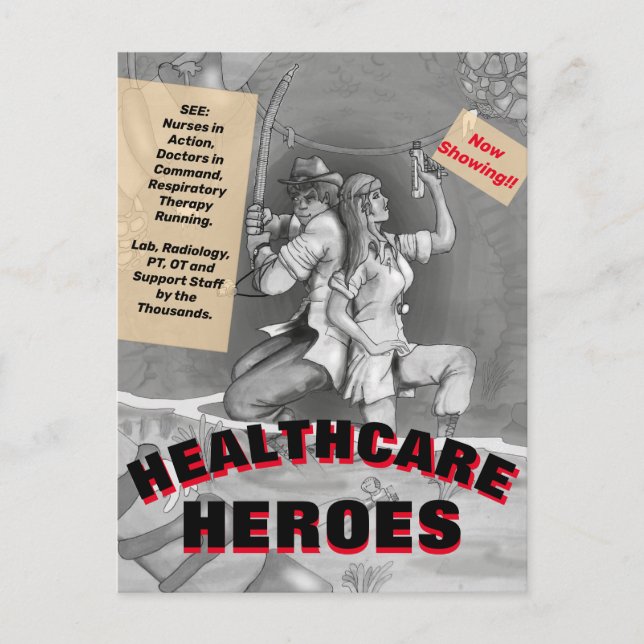 HEALTHCARE WORKER HEROES by Slipperywindow Vykort (Framsida)