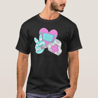 Healthcare Worker Peace Love Nursing Hippie Nurse T Shirt
