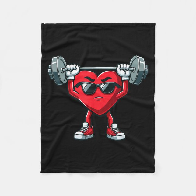 Healthy Heart Heart Disease Awareness Weightliftin Fleecefilt (Framsidan)