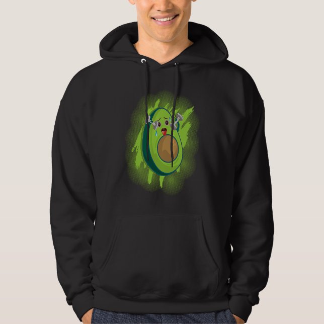 Healthy Herbivore Vegetable Avocado Vegan Fitness  Hoodie (Framsida)