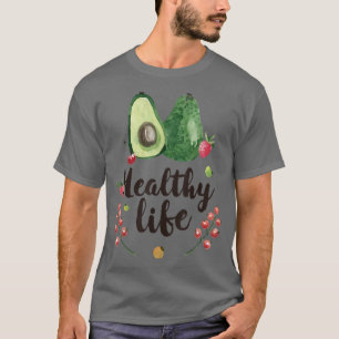 Healthy Life Vegan Avocado Älskare Vegetarian Farm T Shirt