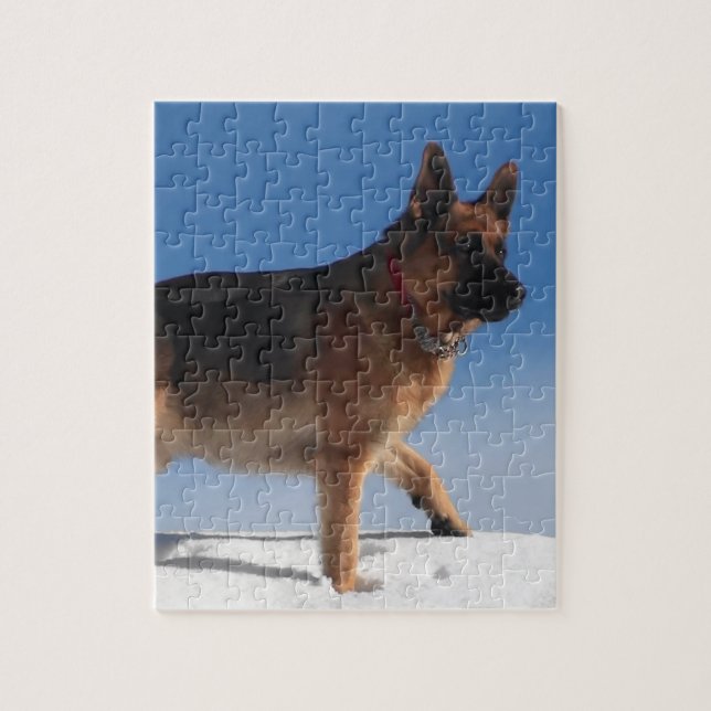 Healthy och Lycklig German Shepherd Hund Pussel (Vertikal)