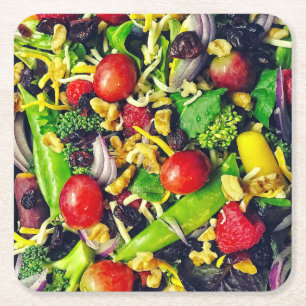 Healthy Salad Underläggs Underlägg Papper Kvadrat