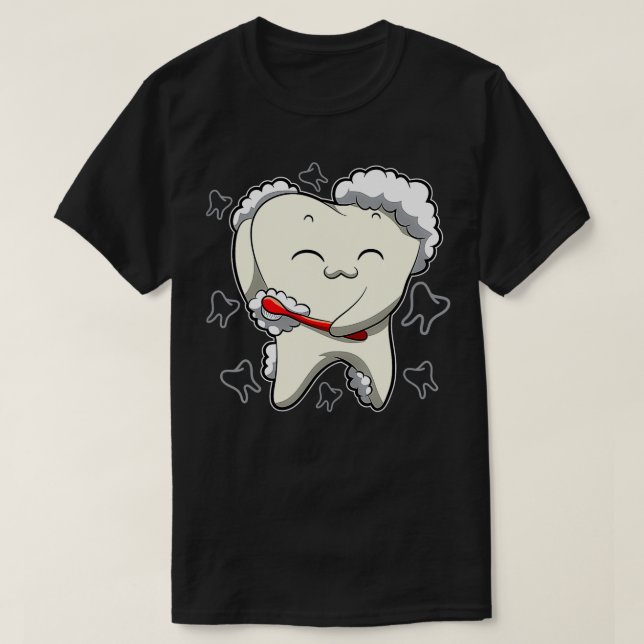 Healthy Teeth Daily Tooth Brushing Dentist T Shirt (Design framsida)