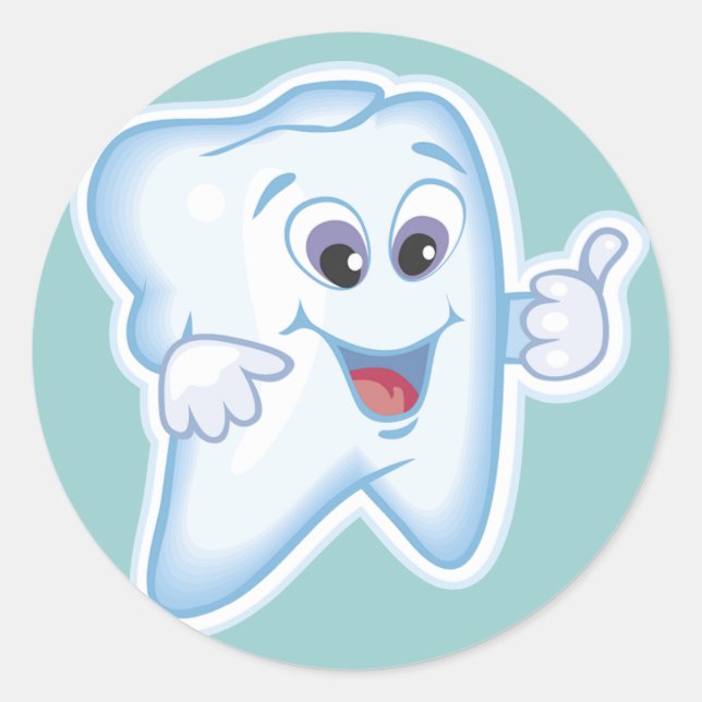 Healthy Teeth Runt Klistermärke (Framsida)