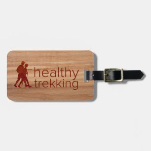 Healthy Trekking Faux Ash Wood Luggage Tag Bagagebricka