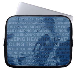 Healthy Trekking Surfer Typography Blue Blöt Kosty Laptop Sleeve