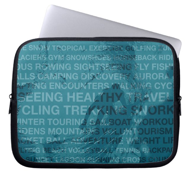 Healthy Trekking Surfer Typography Teal Blöt Kosty Laptop Fodral (Framsidan)