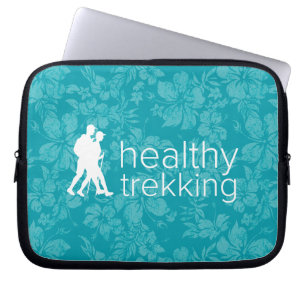 Healthy Trekking Turq Hibiscus Logotyp Blöt Kostym Laptop Fodral