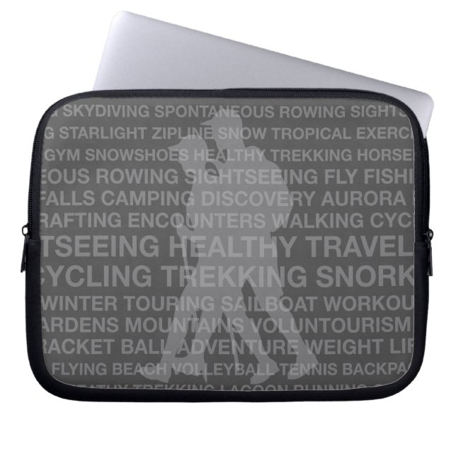 Healthy Trekking Typography Charcol Blöt Kostym Laptop Fodral (Framsidan)
