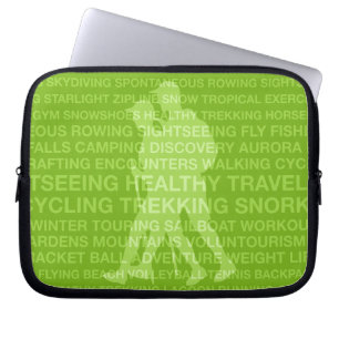 Healthy Trekking Typography Lime Blöt Kostym Laptop Sleeve