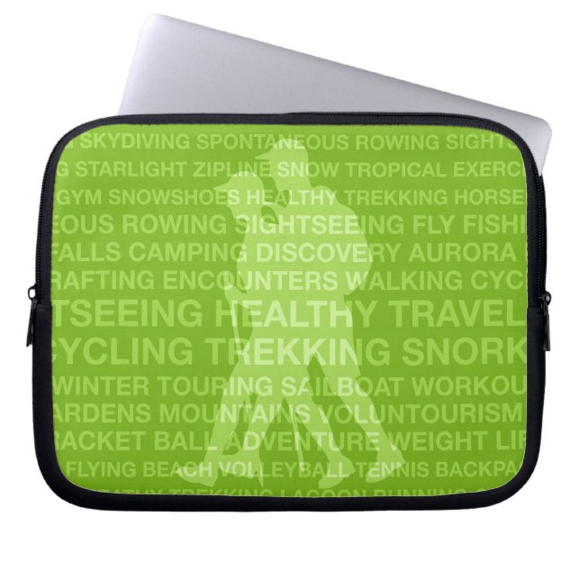 Healthy Trekking Typography Lime Blöt Kostym Laptop Sleeve (Framsidan)
