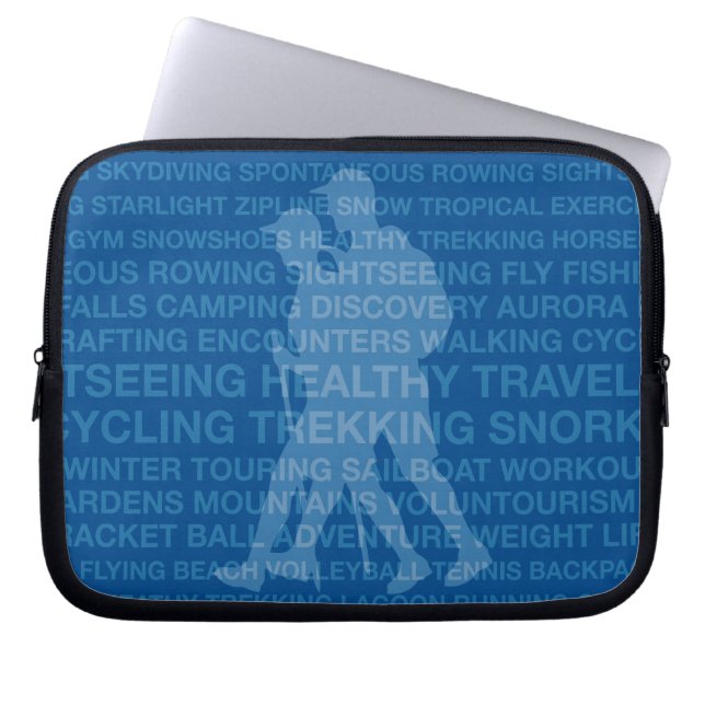 Healthy Trekking Typography Royal Blöt Kostym Laptop Sleeve (Framsidan)