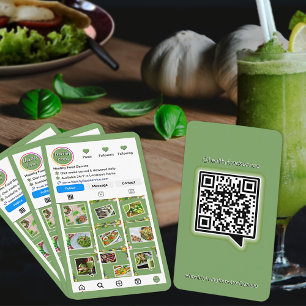 Healthy Vegan Food Services Trendig Instagram Stil Visitkort