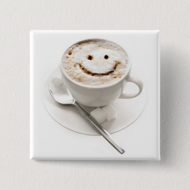 HealthyCoffee roligt knäppas emblem Knapp (Framsida)