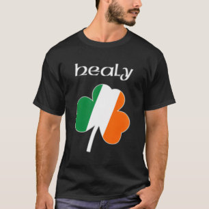 Healy Irish Last Name Ireland Flagga Shamrock Surn T Shirt