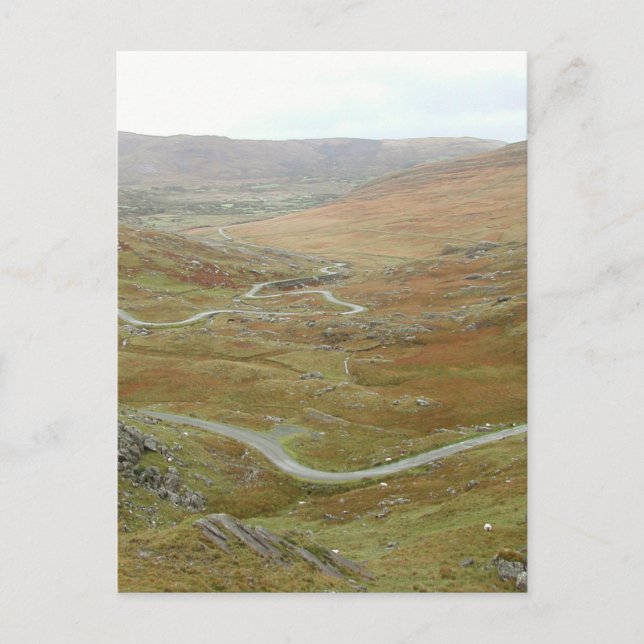 Healy Pass, Beara Peninsula, Irland. Vykort (Framsida)