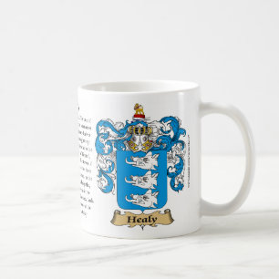 Healy, ursprung, den menande och vapensköldmuggen kaffemugg