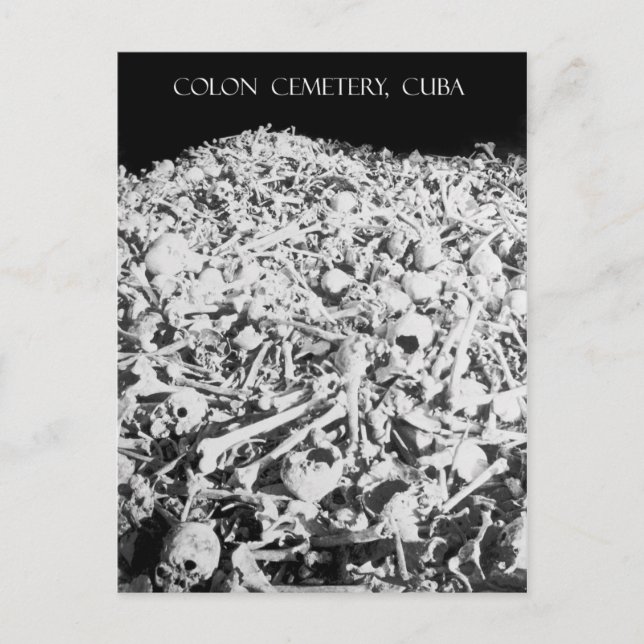 Heap of Bones in the Colon Cemetery, Cuba Vykort (Framsida)