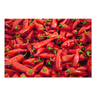 Heap of Ripe Big Red Peppers Fototryck