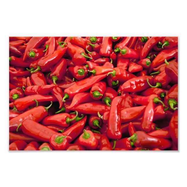Heap of Ripe Big Red Peppers Fototryck (Framsidan)