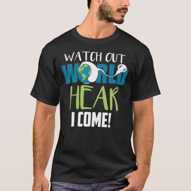 Hear I Kom Cochlear Implantat Awareness Classic T- T Shirt (Framsida)