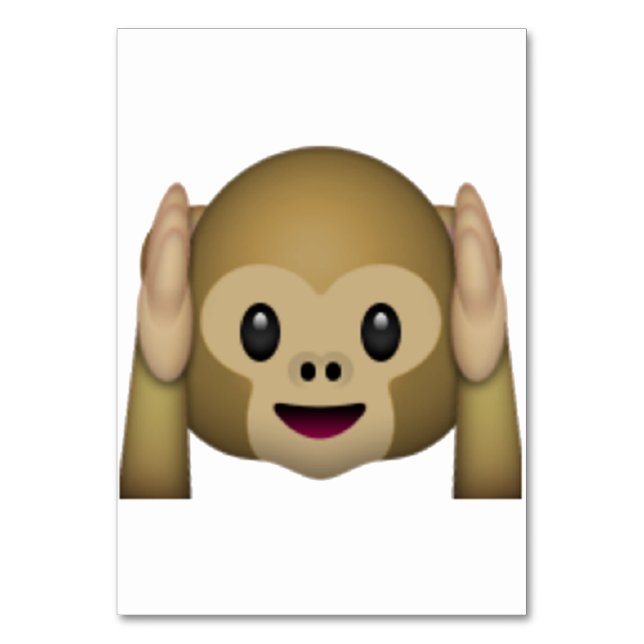 Hear No Evil Monkey - Emoji Bordsnummer (Framsidan)