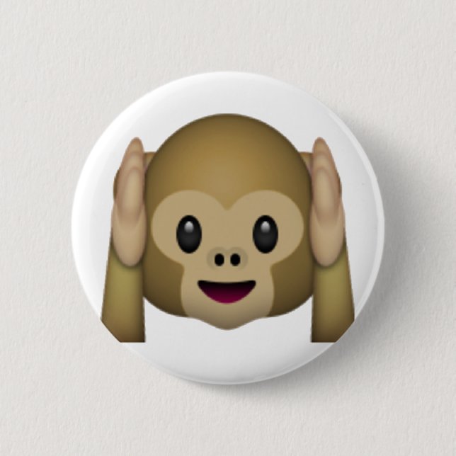 Hear No Evil Monkey - Emoji Knapp (Framsida)