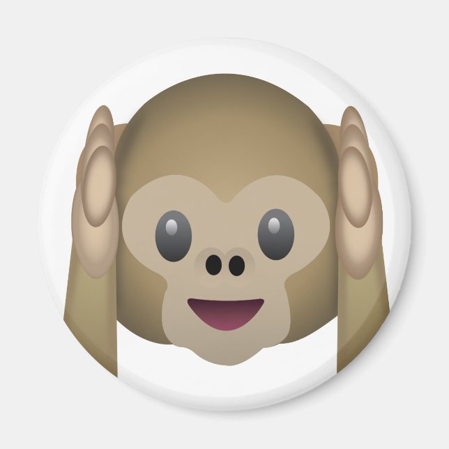 Hear No Evil Monkey Emoji Magnet (Framsidan)