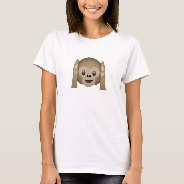 Hear No Evil Monkey Emoji Tee Shirt (Framsida)