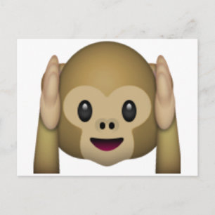Hear No Evil Monkey - Emoji Vykort