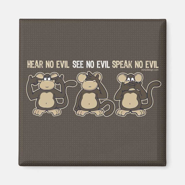 Hear No Evil Monkey Humor Magnet (Framsidan)