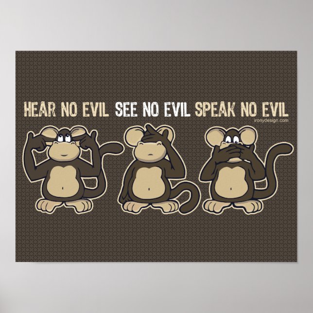 Hear No Evil Monkey Humor Poster (Framsidan)