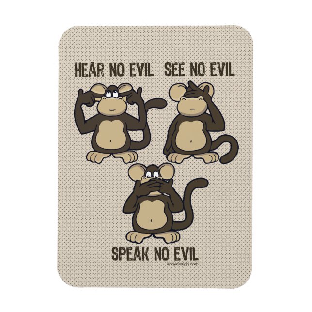 Hear No Evil Monkey - New Magnet (Vertikal)
