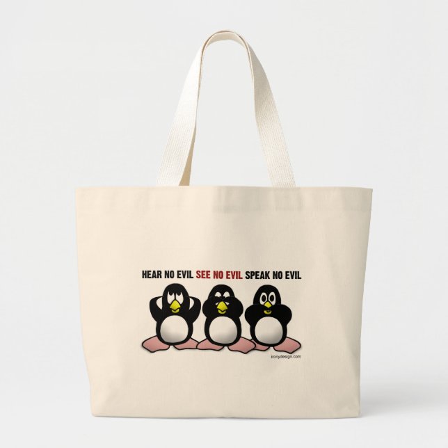 Hear No Evil Penguins Jumbo Tygkasse (Framsidan)