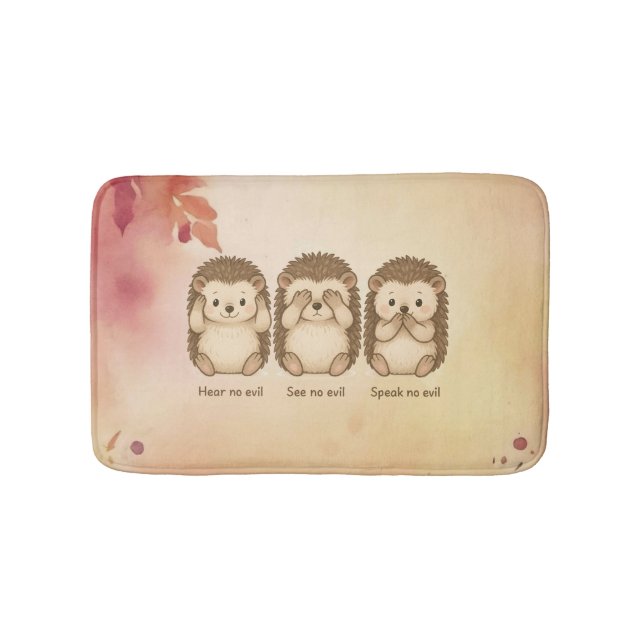 hear, see and speak no evil cute Hedgehogs Badrumsmatta (Framsidan)