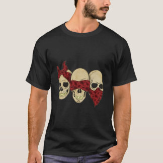 Hear See Speak No Evil Skull Heads T Shirt