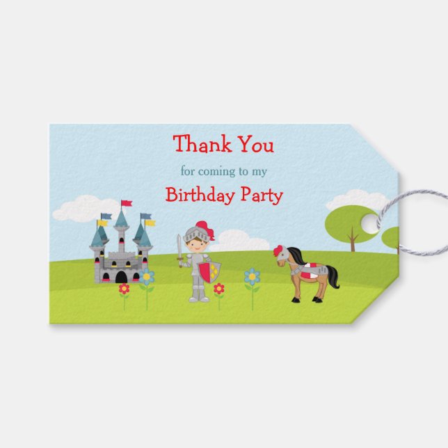 Hear Ye Cute Brunette Knight Gift Märkre Presentetikett (Framsidan (Horisontell))