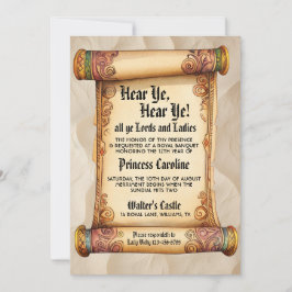 Hear Ye, Hear Ye! Medieval Royal Birthday Inbjudningar