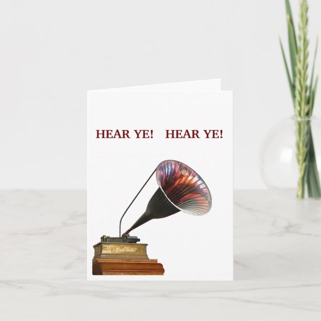 HEAR YE! meddelar viktiga händelser och dagar Inbjudan (Framsida)