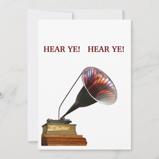 HEAR YE! meddelar viktiga händelser och dagar Inbjudningar (Framsida)