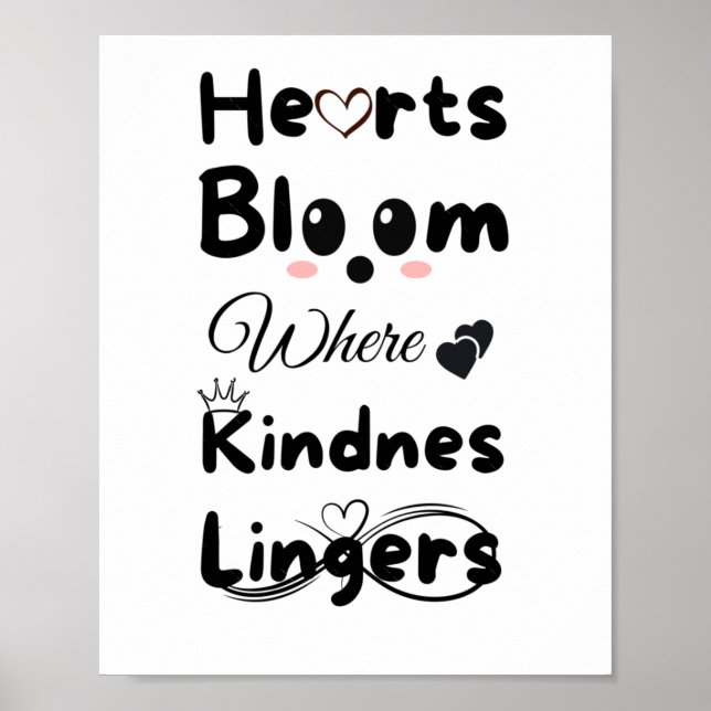 Hearar Bloom where Kindness Lingers Sticker Poster (Framsidan)