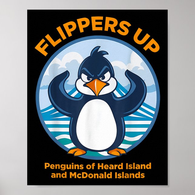 Heard Island Penguin Protest mot Tariff Flippe Poster (Framsidan)