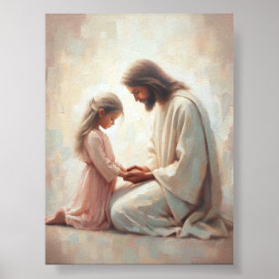 Heard Prayers - Jesus Praying with Children Kristu Poster