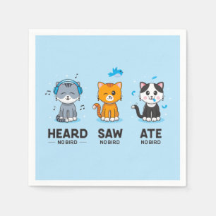 Heard Saw Ate No Bird Party Napkins Pappersservett
