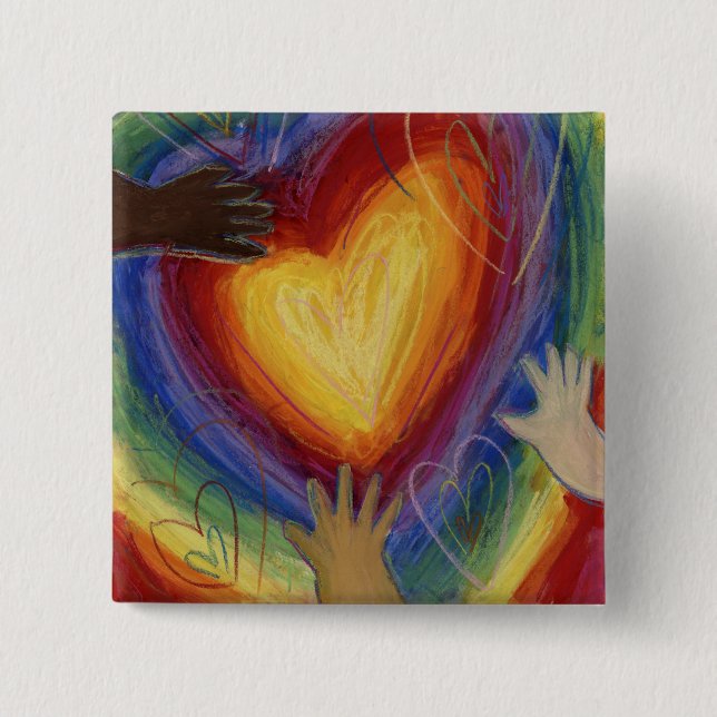 Heards & Händer Diversity Kärlek Lapel Pin Buttons Knapp (Framsida)