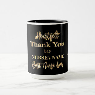 Hearfilt Tack Best Nurse någonsin typografi Mugg