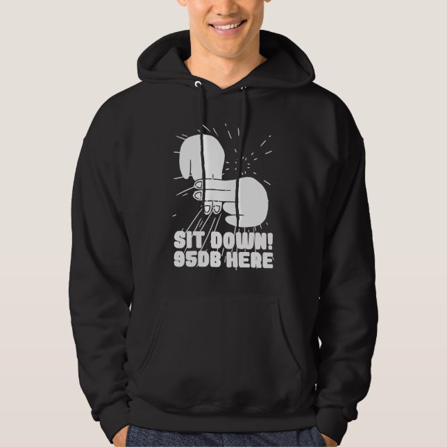 Hearing Aid Deaf Pride ASL hand sign language sit  Hoodie (Framsida)