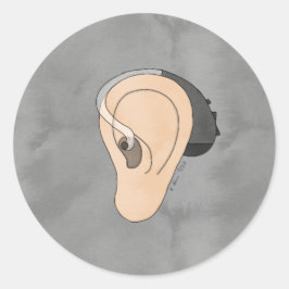 Hearing Aide Sticker Runt Klistermärke