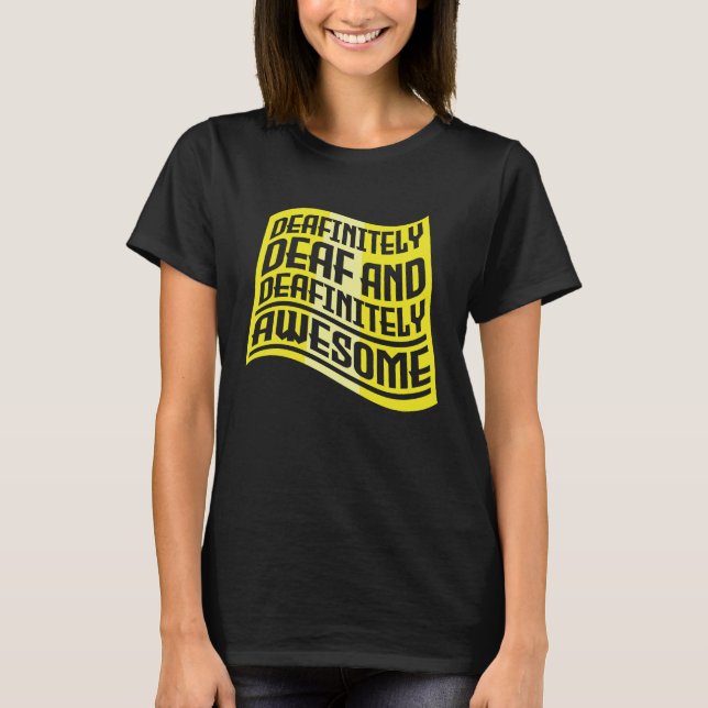 Hearing Pun-Dövet Pride ASL-handskylt Döv T Shirt (Framsida)